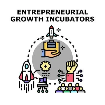 Entrepreneurial growth incubators developing startup business concepts Stock Illustration