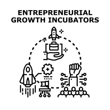 Entrepreneurial growth incubators developing startup business concepts Stock Illustration