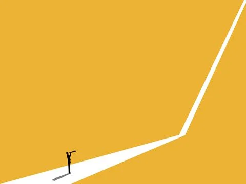 Entrepreneurs are foresightful on a path of exponential growth Illustrazione stock