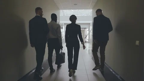 Entrepreneurs entering elevator Stock Footage 121161261