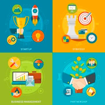 Entrepreneurship 2x2 Design Concept Stockillustratie