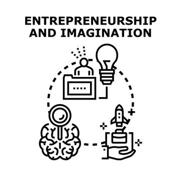 Entrepreneurship and imagination vector concept illustration Stock Illustration