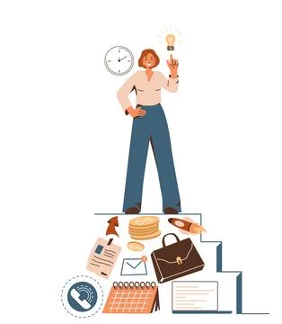 Entrepreneurship concept vector. The realization way of idea, generate success Stock Illustration