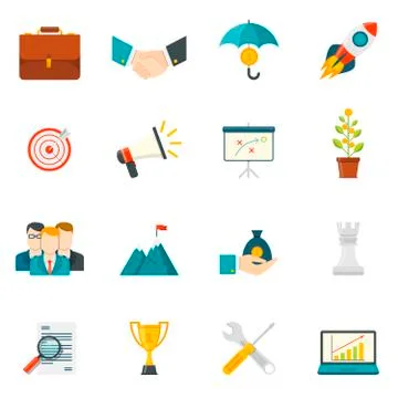 Entrepreneurship Flat Color Icons Illustrazione stock