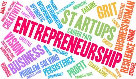 Entrepreneurship Word Cloud Stock Illustration