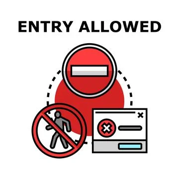 Entry allowed despite restricted access and denied operations 스톡 일러스트