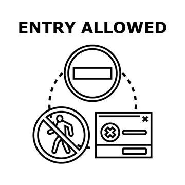 Entry allowed despite restricted access and denied operations 스톡 일러스트