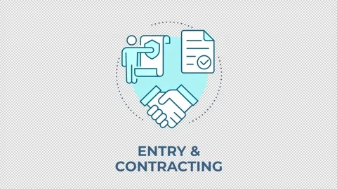 Entry and contracting blue concept icon animation Stock Footage 344177743
