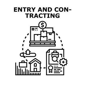 Entry and contracting business process concept illustration Stock Illustration