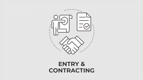 Entry and contracting line concept icon animation Stock Footage 340576817