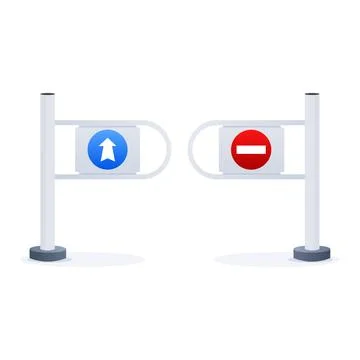 Entry And Exit Control Gate. Vector illustration. Stock Illustration