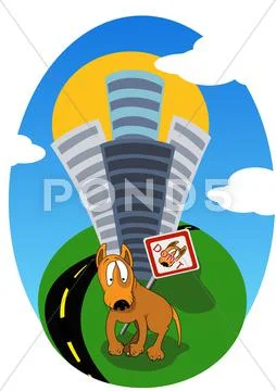 Entry with animal prohibited Stock Illustration