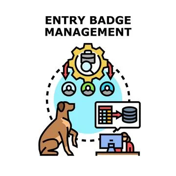 Entry badge access security system management Stockillustratie