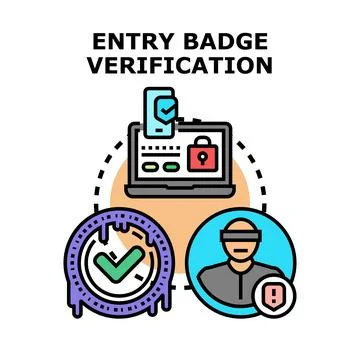 Entry badge verification system for secure access control Stock Illustration