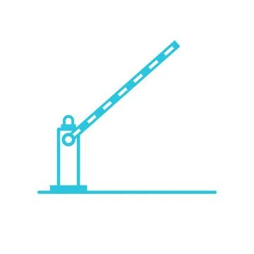 Entry barrier open icon. Isolated on white background. From blue icon set. Stock Illustration