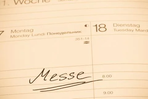 Entry in the calendar: fair Stock Photos