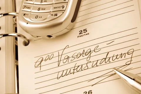 Entry to the calendar: screening Stock Photos