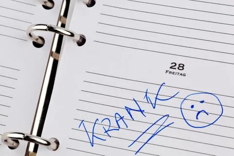 Entry to the calendar: sick Stock Photos