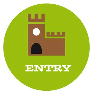 Entry to the castle Stock Illustration