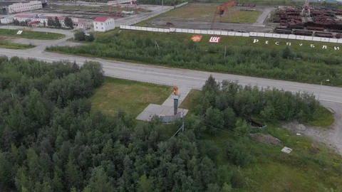 Entry to the city of Usinsk Stock Footage 94461185