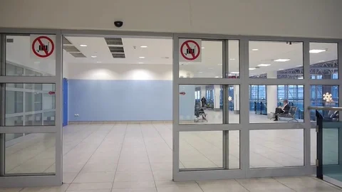 Entry to the concourse or emergency exit. Stock Footage 71251721