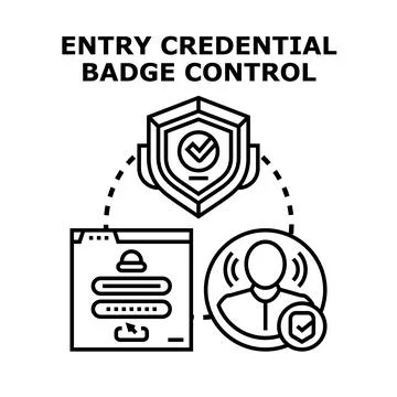 Entry credential badge control access security concept Stock Illustration