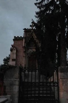 The entry in the crypt. Stock Photos