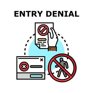 Entry denial process blocking access and permission イラスト素材