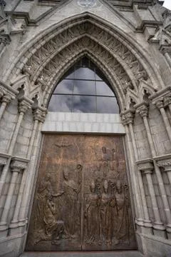 Entry door of basilica Stock Photos