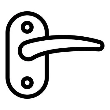 Entry door handle icon, outline style Illustration