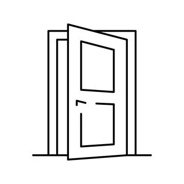 Entry door line icon vector illustration Illustration