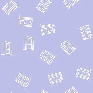 Entry door line seamless pattern Illustration