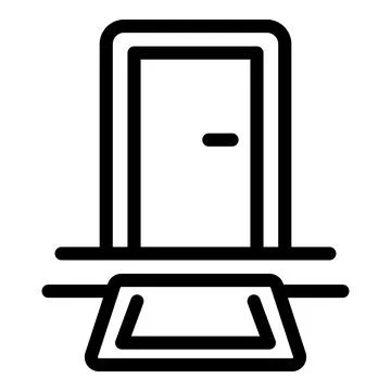Entry door mat icon outline vector. Front home entrance Stock Illustration