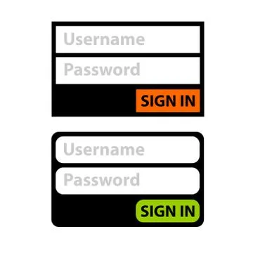 Entry form of login and password in the vector. Stock-Illustration