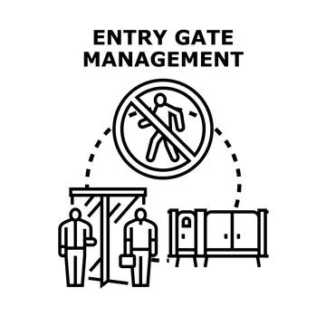 Entry gate management system securing access control Stock Illustration