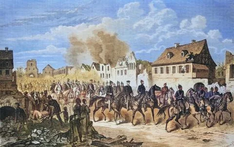 Entry of General Werder in Strasbourg after the capitulation on 30 September イラスト素材