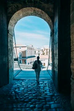 Entry of ibiza castle Foto stock