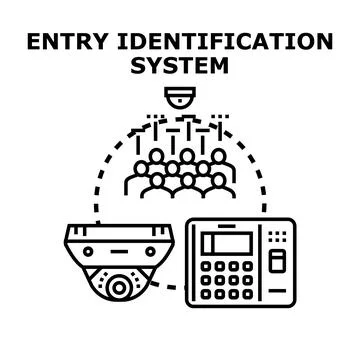 Entry identification system managing people access security Stock Illustration