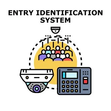 Entry identification system managing people access security Stock-Illustration