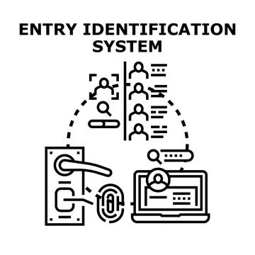 Entry identification system for secure access control Stock Illustration
