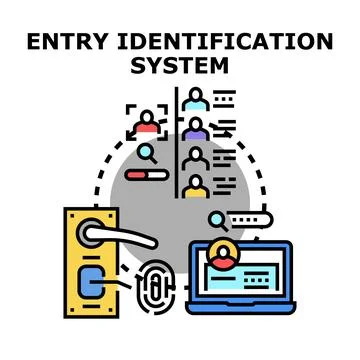 Entry identification system for secure access control Stock Illustration