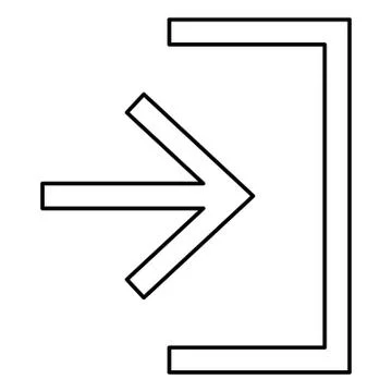 Entry input enter door icon black color illustration flat style simple image Stock Illustration