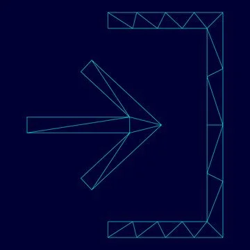 Entry input enter door low poly triangulation triangulated polygonal electr.. 스톡 일러스트