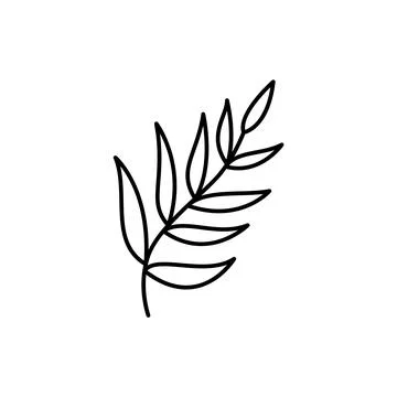 Entry of Jesus into Jerusalem. Vector Palm branch monoline icon. linear style Illustrazione stock