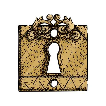 Entry keyhole sketch hand drawn vector Stock Illustration