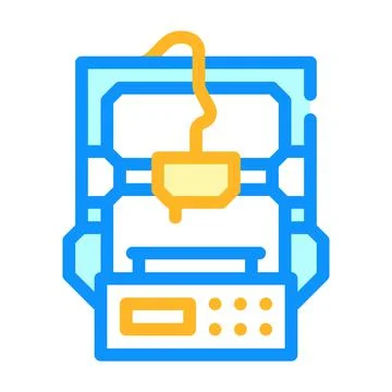Entry level 3d printer color icon vector illustration Stock Illustration