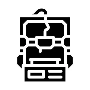 Entry level 3d printer glyph icon vector illustration Stock Illustration