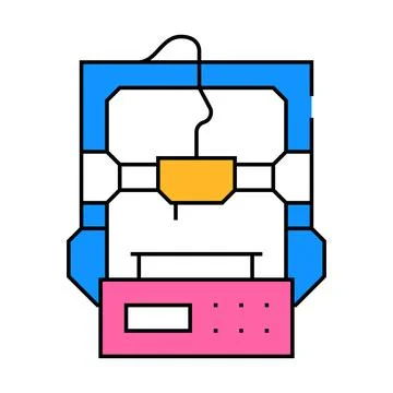 Entry level 3d printer icon color illustration Illustrazione stock
