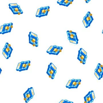 Entry level 3d printer isometric icon seamless pattern Illustrazione stock
