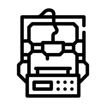 Entry level 3d printer line icon vector illustration Illustrazione stock